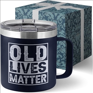 14oz Stainless Steel Tumbler With Lid-Matter Mug Dad Tumbler-Gift for Older People Gifts for Elderly